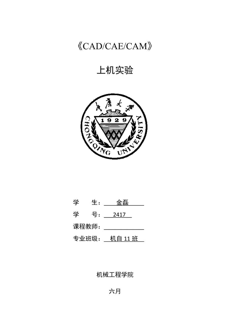 重大数控加工优质课程设计基础报告_第1页