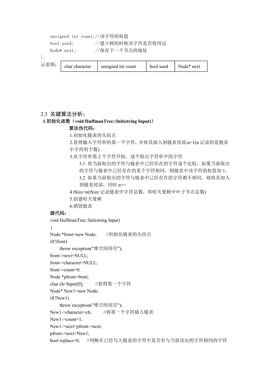 哈夫曼树实验报告_第3页