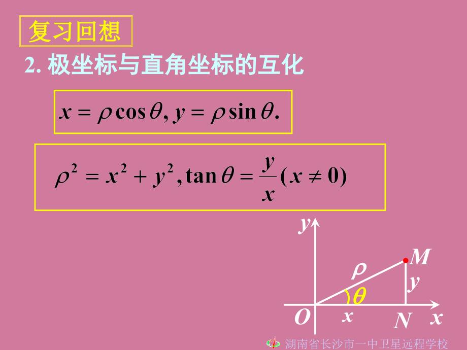 高二文科数学第一讲坐标系三简单曲线的极坐标方程ppt课件_第4页