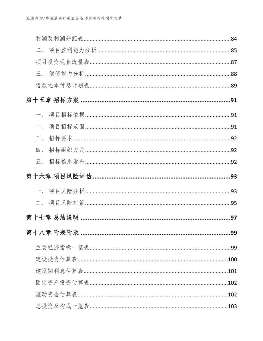 防城港医疗美容设备项目可行性研究报告_模板范文_第5页