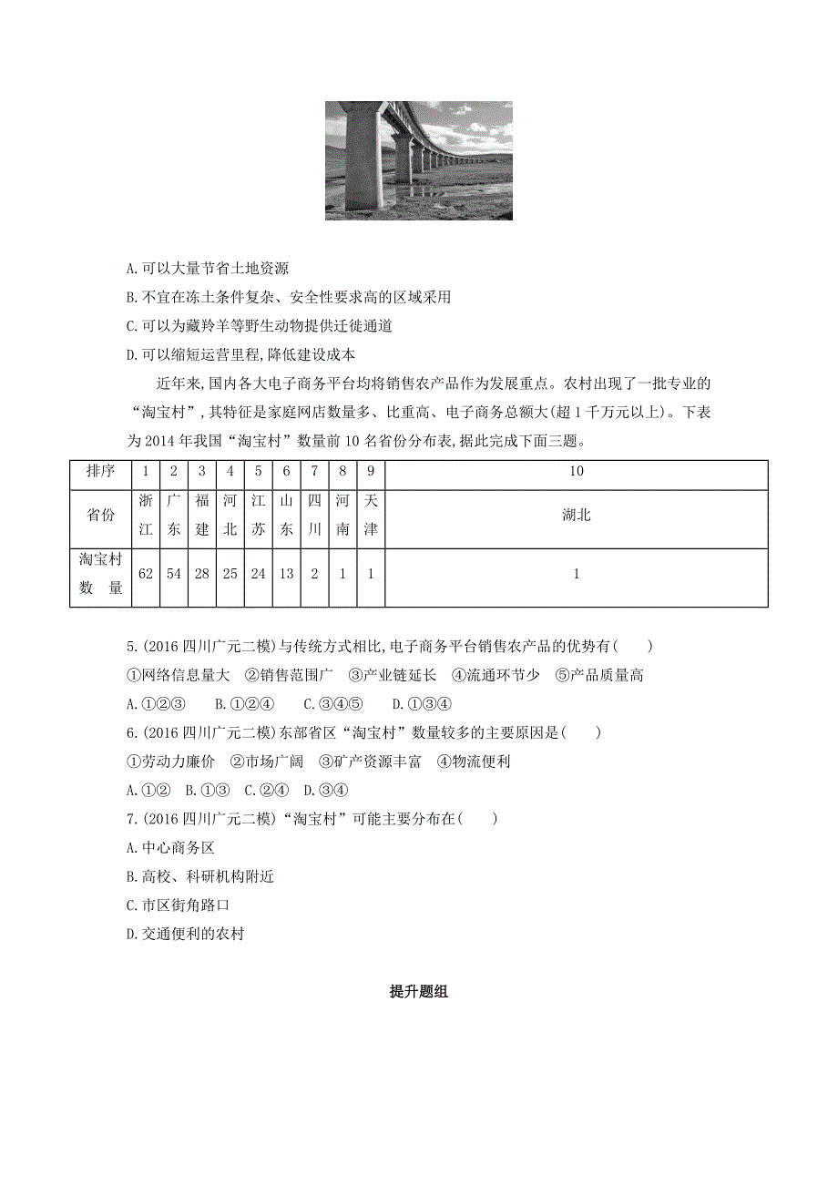 最新高考地理课标版一轮总复习检测：第十一单元　交通运输布局及其影响 习题 Word版含答案_第2页