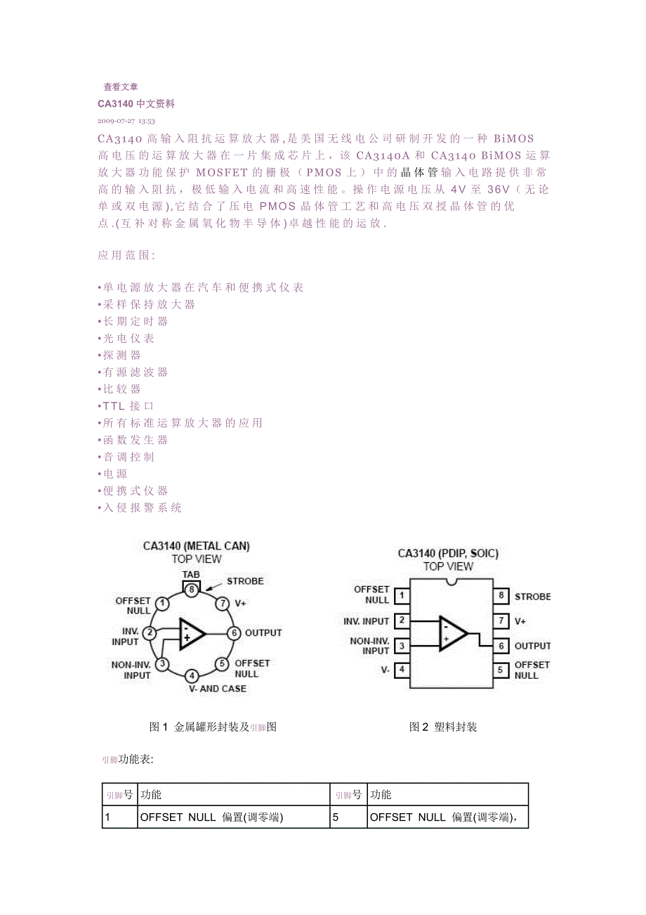 CA3140高输入阻抗运算放大器.doc_第1页