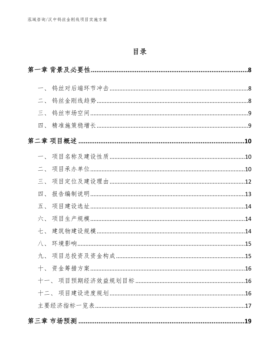 汉中钨丝金刚线项目实施方案_参考模板_第2页