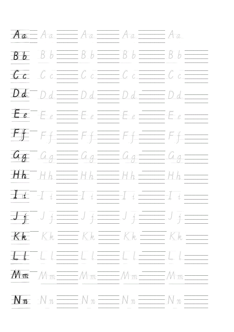 三年级-英语-26-英文字母-手写体-描红-字帖-有笔顺-可仿写_第2页