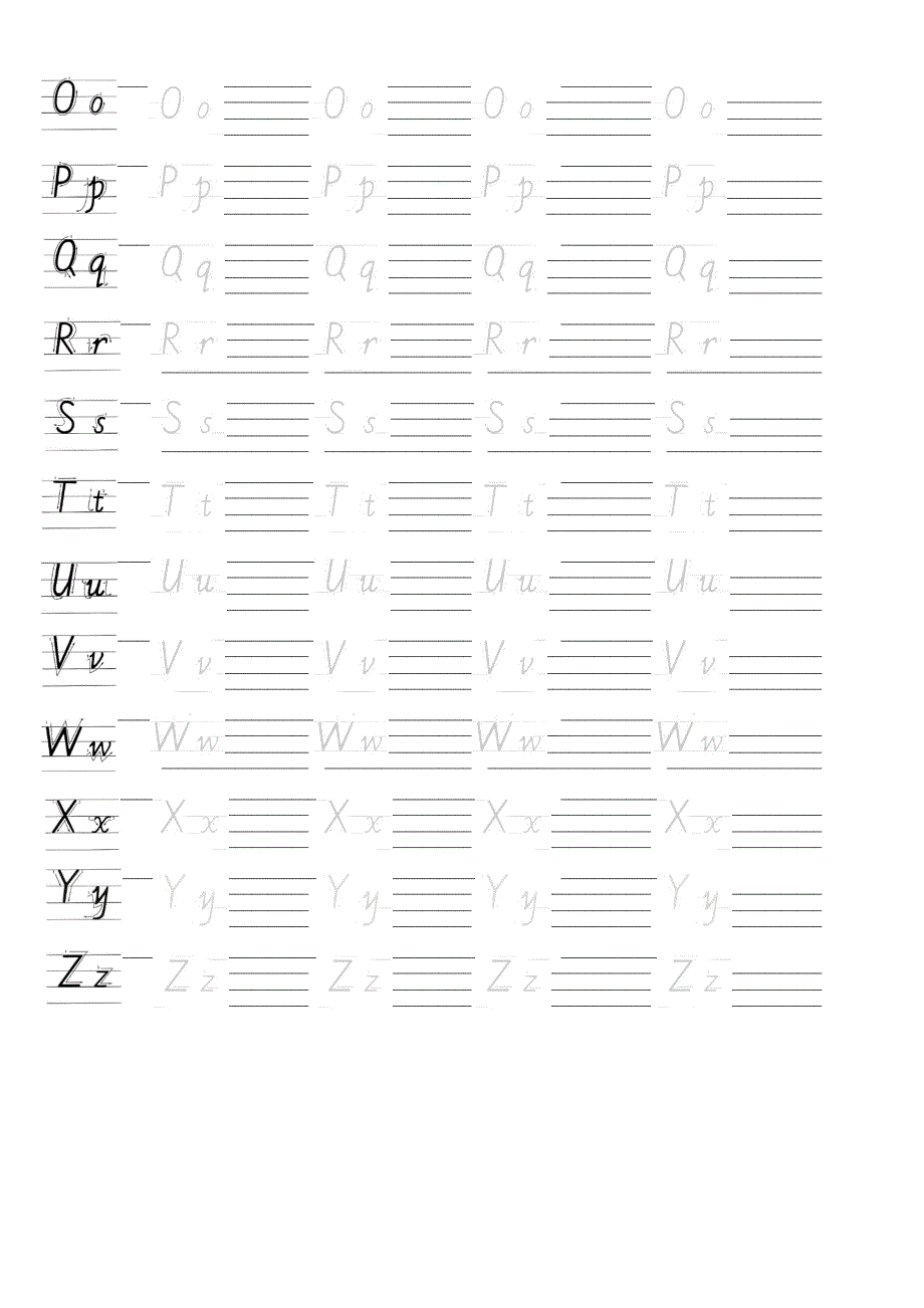 三年级-英语-26-英文字母-手写体-描红-字帖-有笔顺-可仿写_第3页