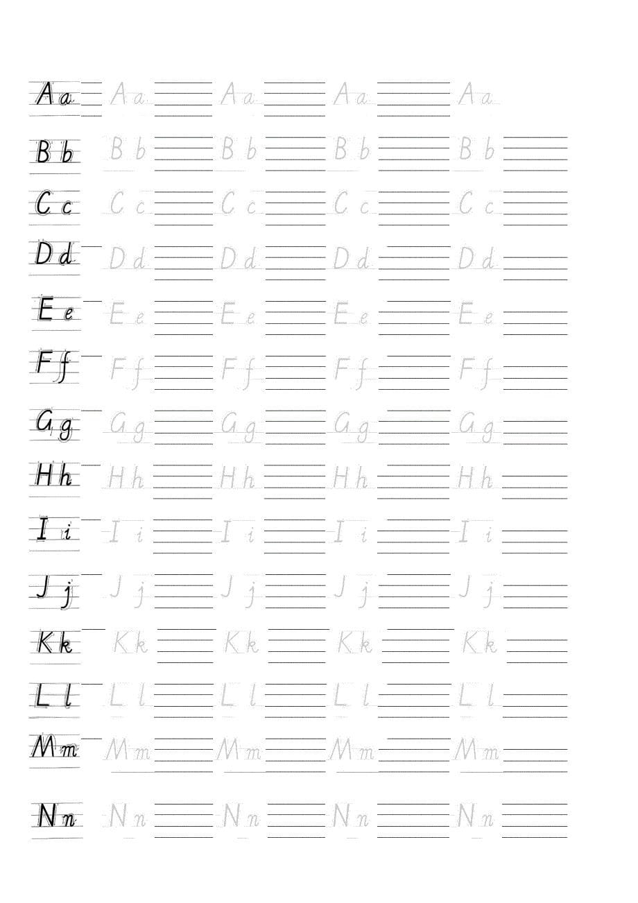 三年级-英语-26-英文字母-手写体-描红-字帖-有笔顺-可仿写_第5页