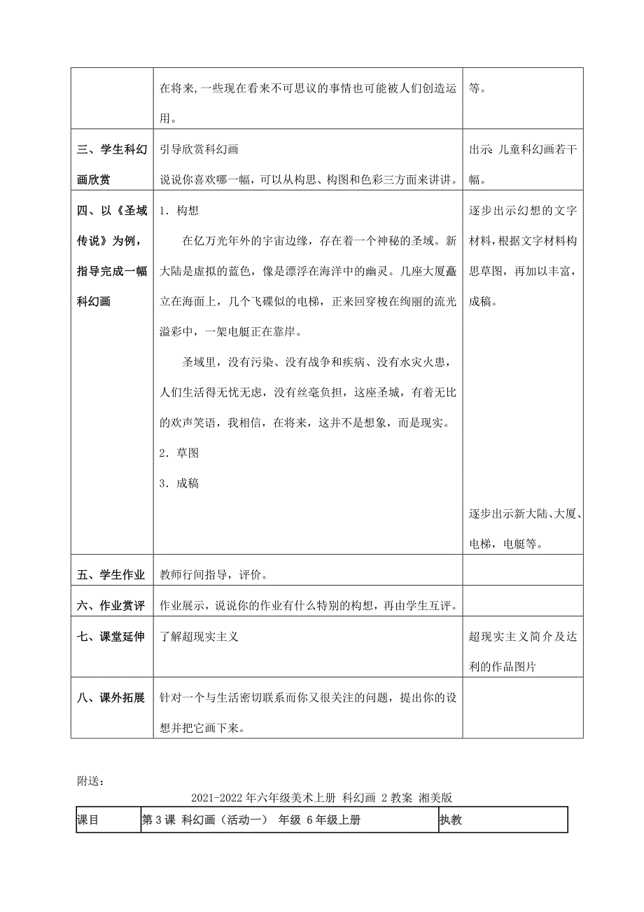 2021-2022年六年级美术上册 科幻画 1教案 湘美版_第2页