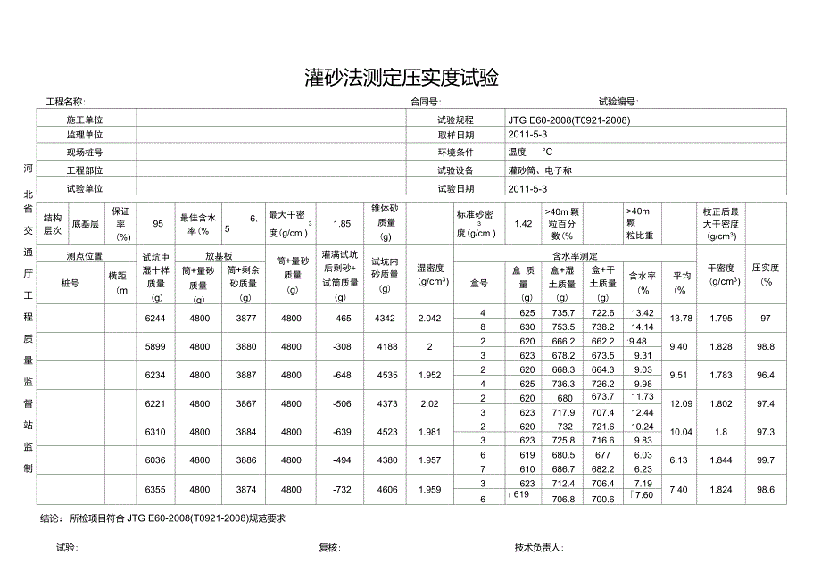 灌砂法压实度自动计算表华岩试验软件表格样式_第1页