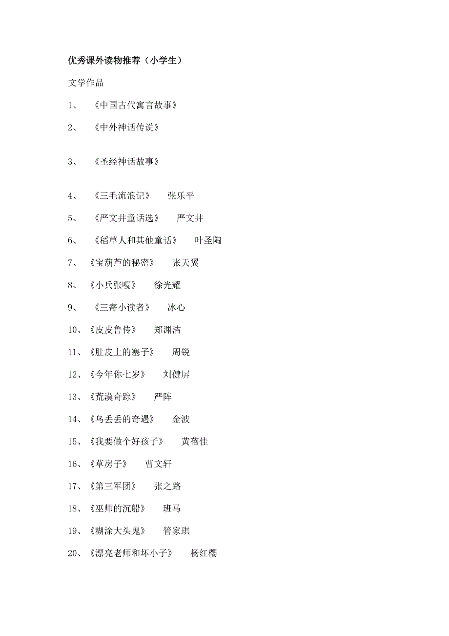 优秀课外读物推荐.doc_第1页