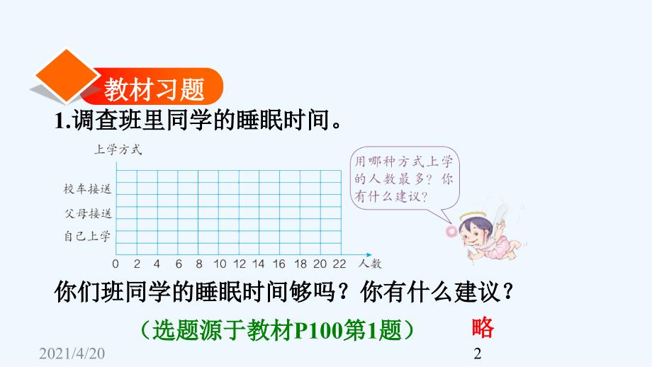 四年级上册数学习题课件 第1课时 认识条形统计图——1格表示1个单位 新人教版 (共12张PPT)_第2页