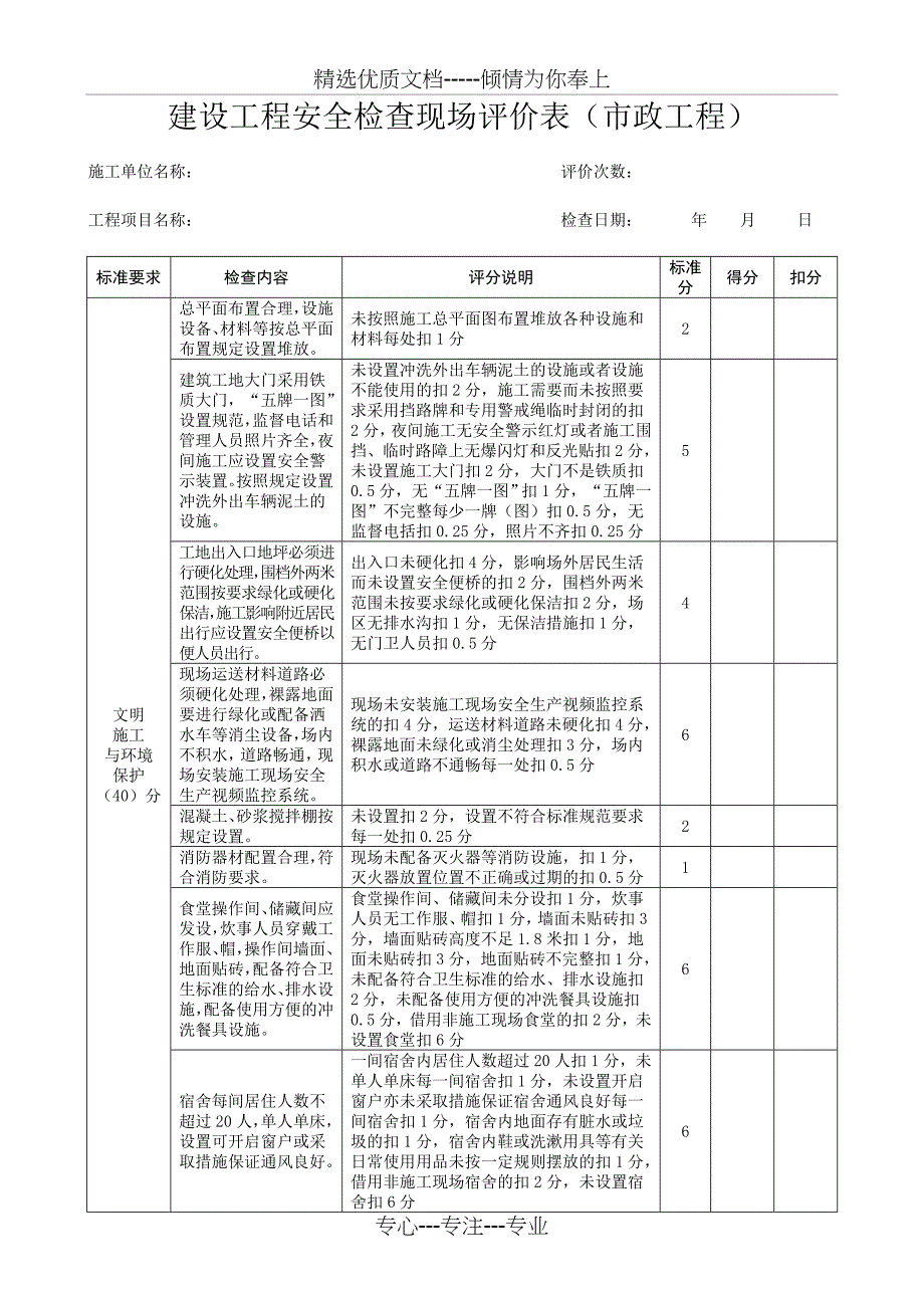 文明施工费现场评价表(施工单位用)_第4页