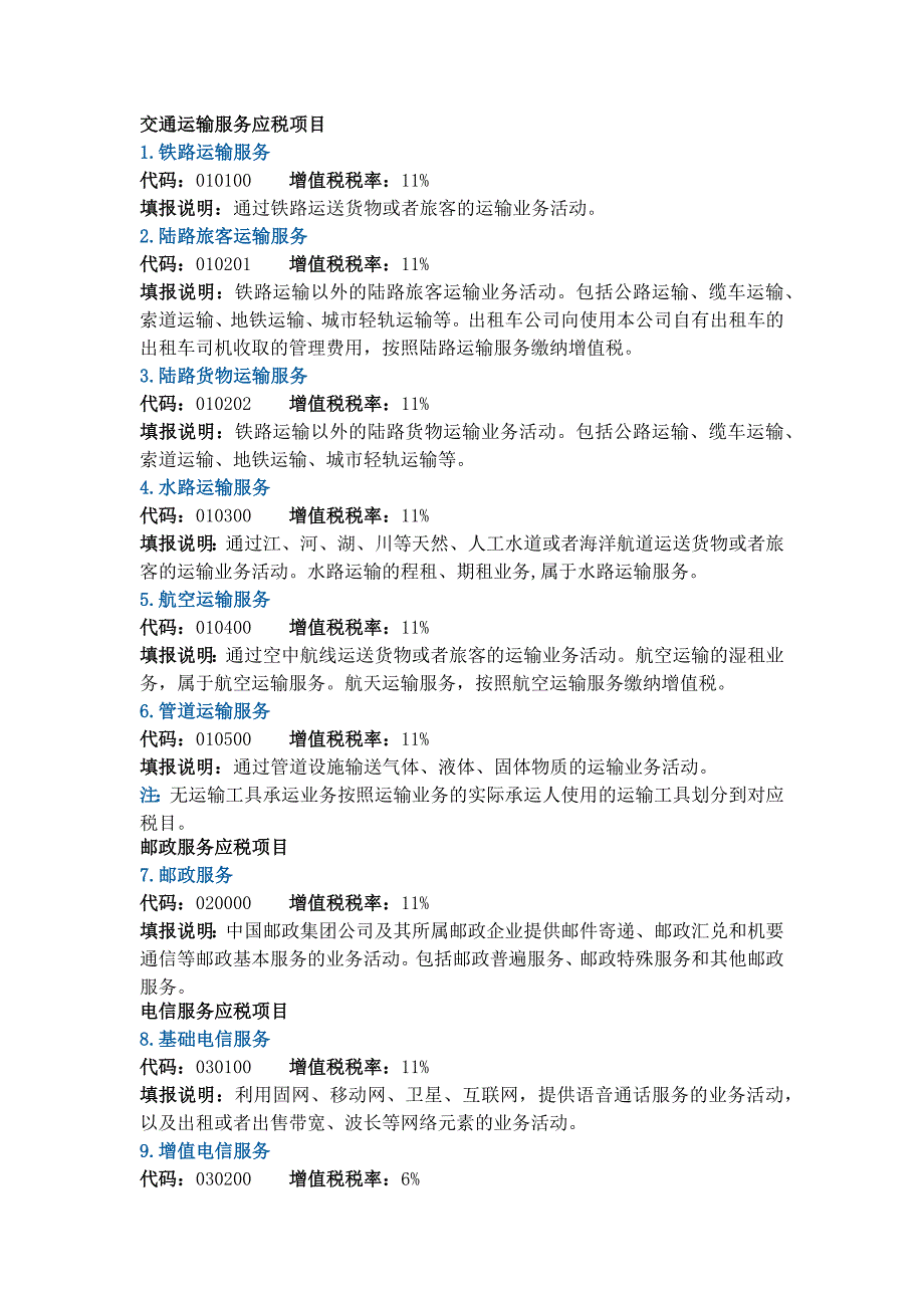 营改增试点应税项目明细及税率手册.docx_第1页