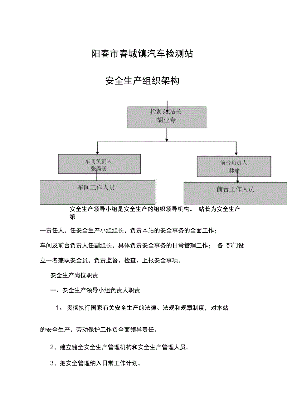 检测站安全生产组织架构_第1页