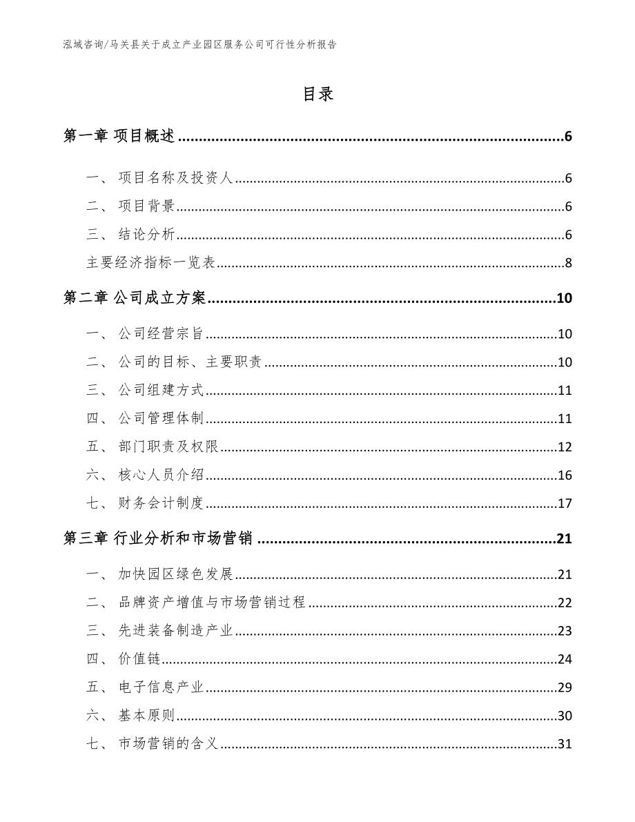 马关县关于成立产业园区服务公司可行性分析报告_模板范文_第1页