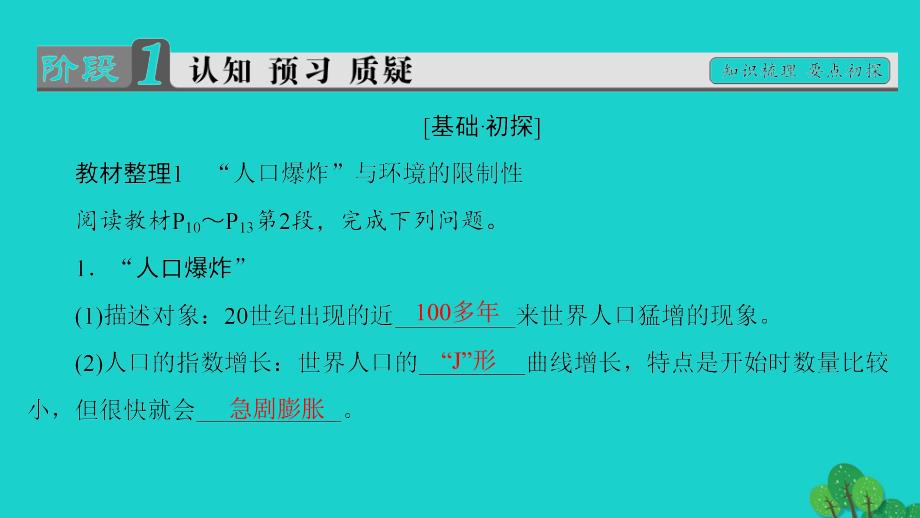 高中地理第1章人口与环境第2节人口合理容量课件_第3页