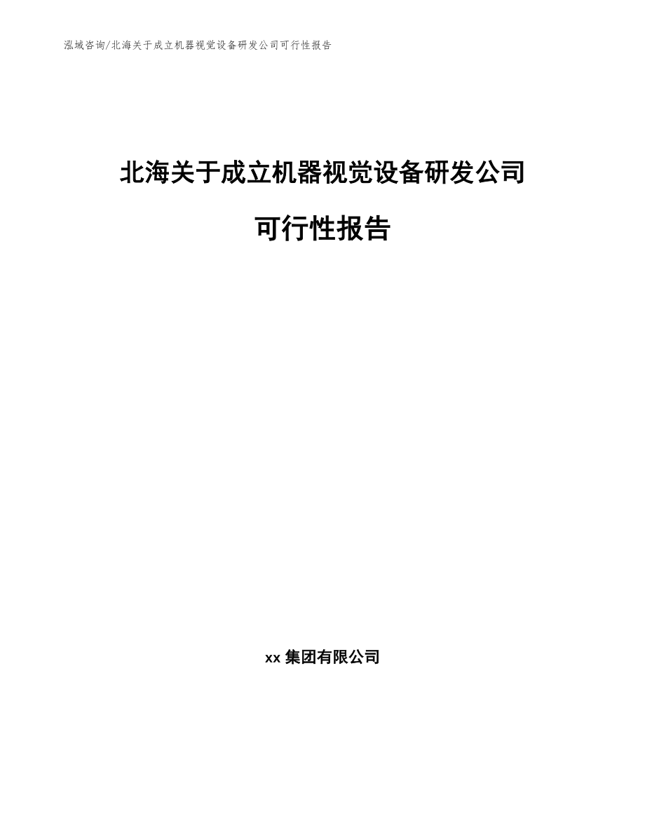 北海关于成立机器视觉设备研发公司可行性报告【范文模板】_第1页