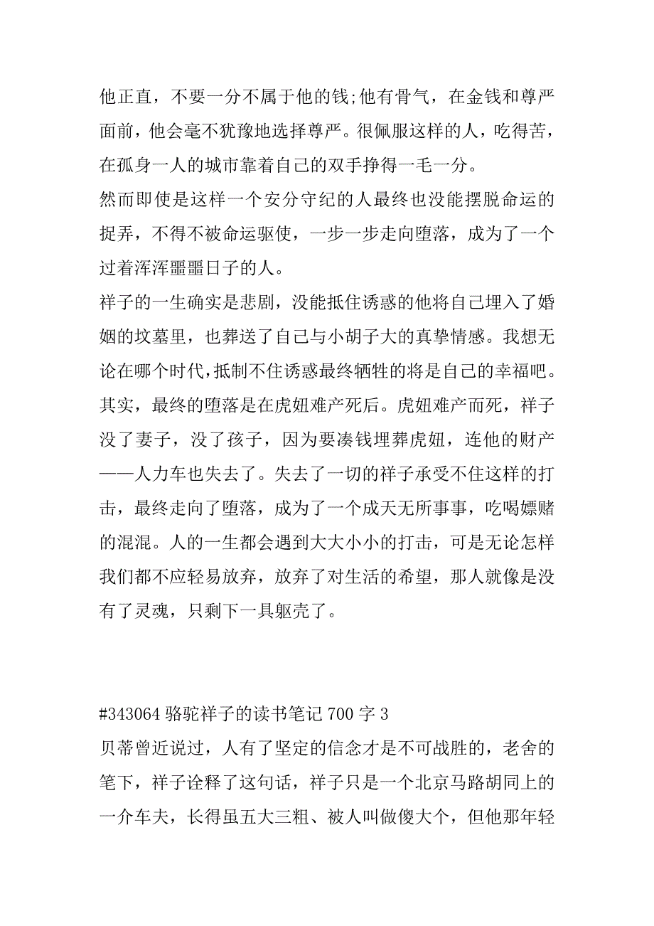 2023年年度骆驼祥子读书笔记700字合集通用（精选文档）_第3页