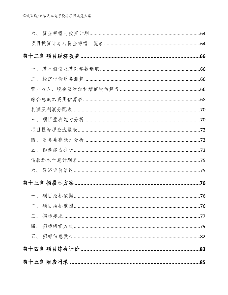 商洛汽车电子设备项目实施方案（模板范本）_第5页