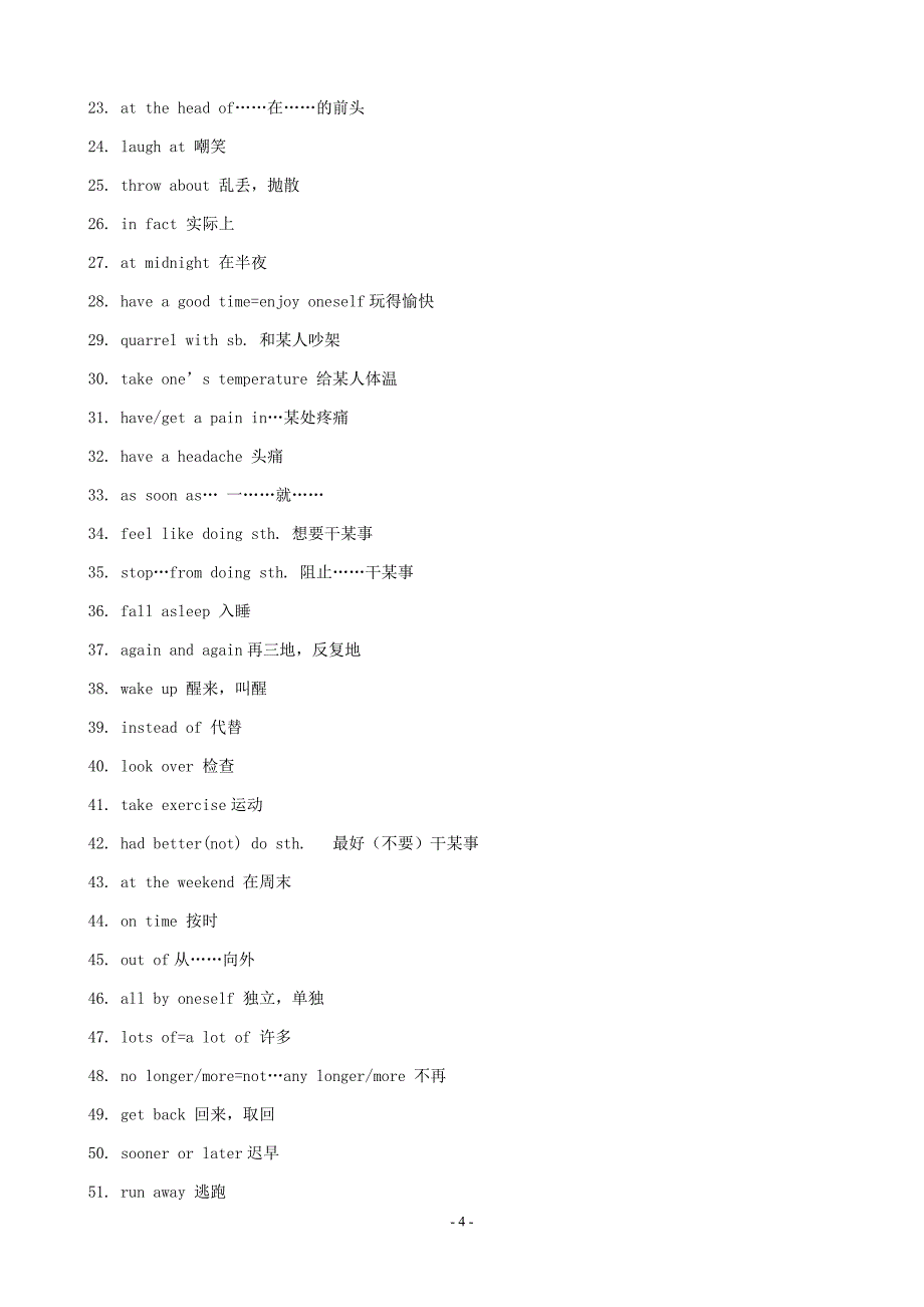 初中英语知识总结－－短语、词组和重点句型归纳2.doc_第4页