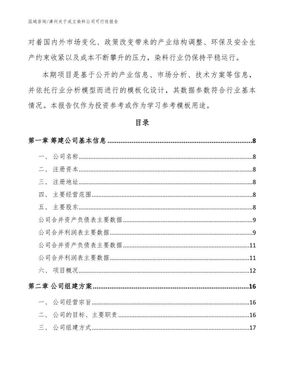 漳州关于成立染料公司可行性报告（模板参考）_第3页