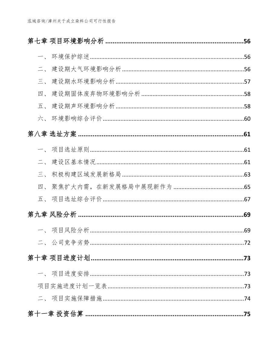 漳州关于成立染料公司可行性报告（模板参考）_第5页