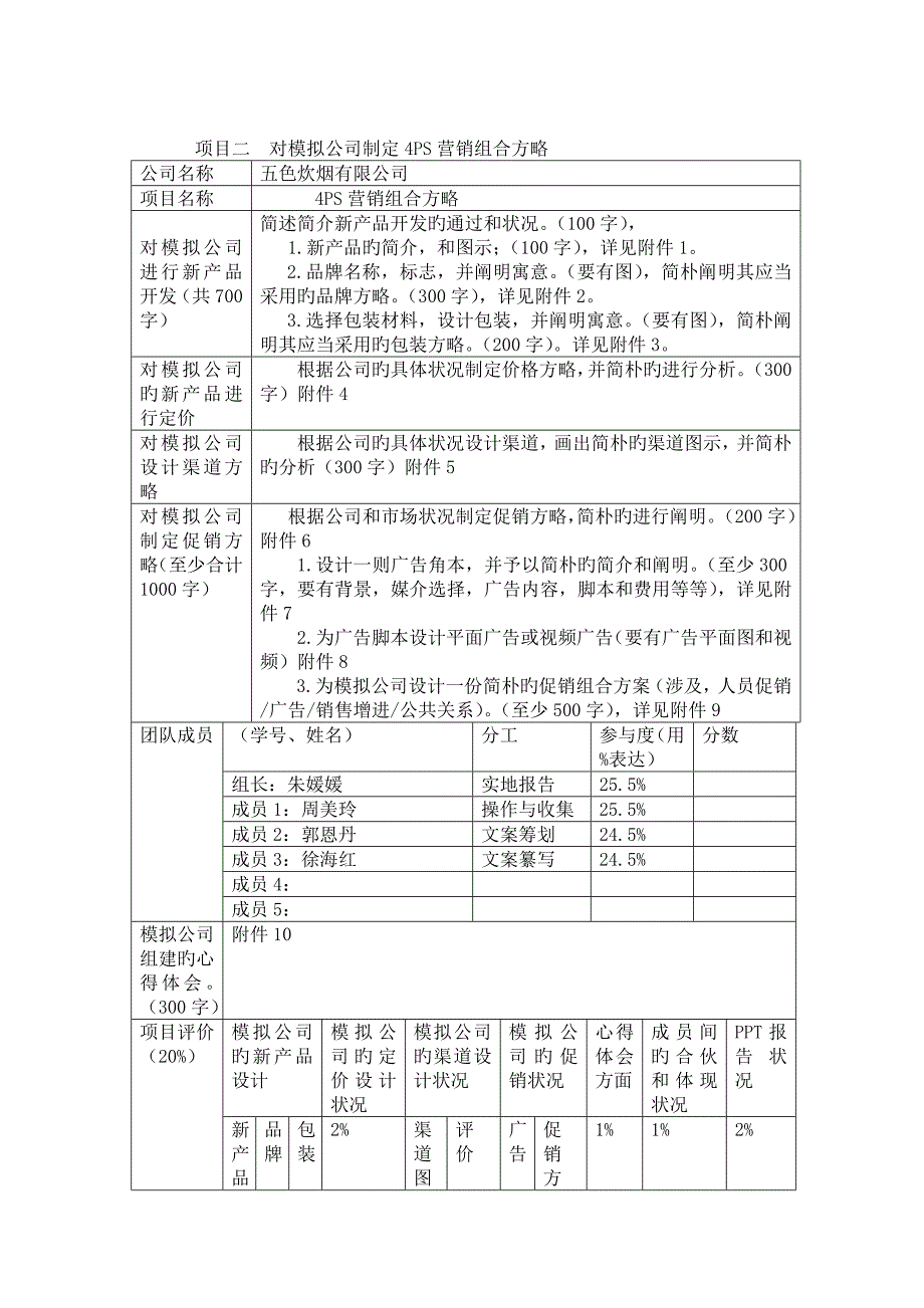 项目四-对模拟公司制定4PS营销组合策划_第2页