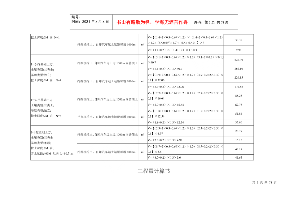 幼儿园清单工程量预算书_第2页