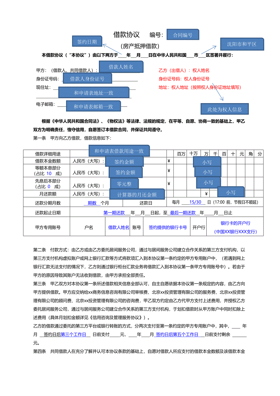 借贷业务房抵借款协议(等额本息--2份)-石家庄(全委).docx_第1页