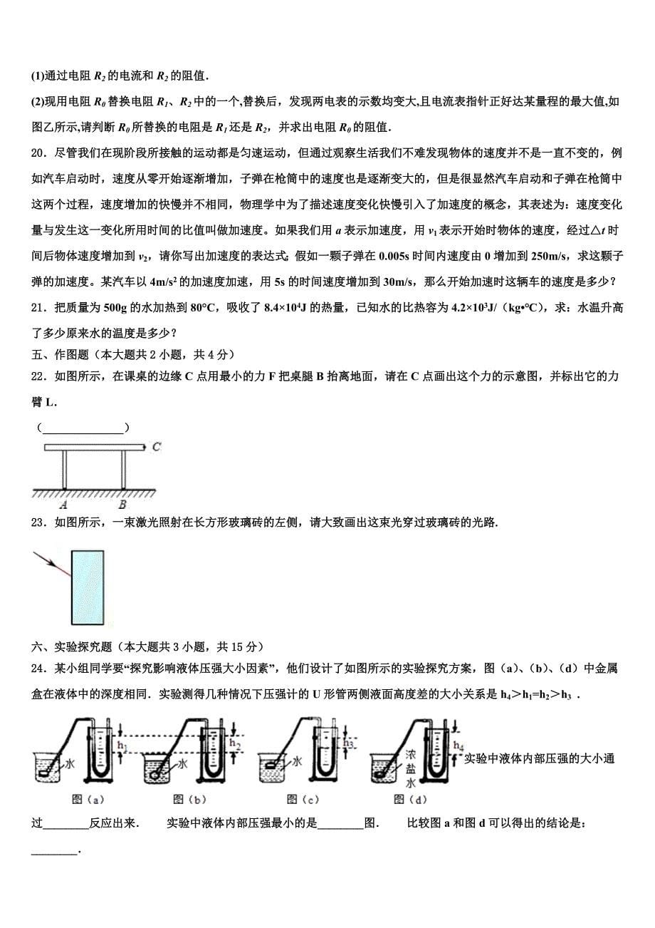 2023年河北省廊坊市霸州市重点名校中考物理模拟预测试卷（含答案解析）.doc_第5页