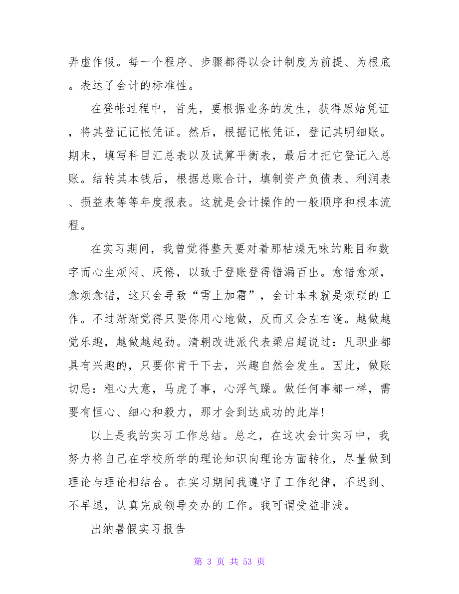 暑假出纳实习报告范文_第3页