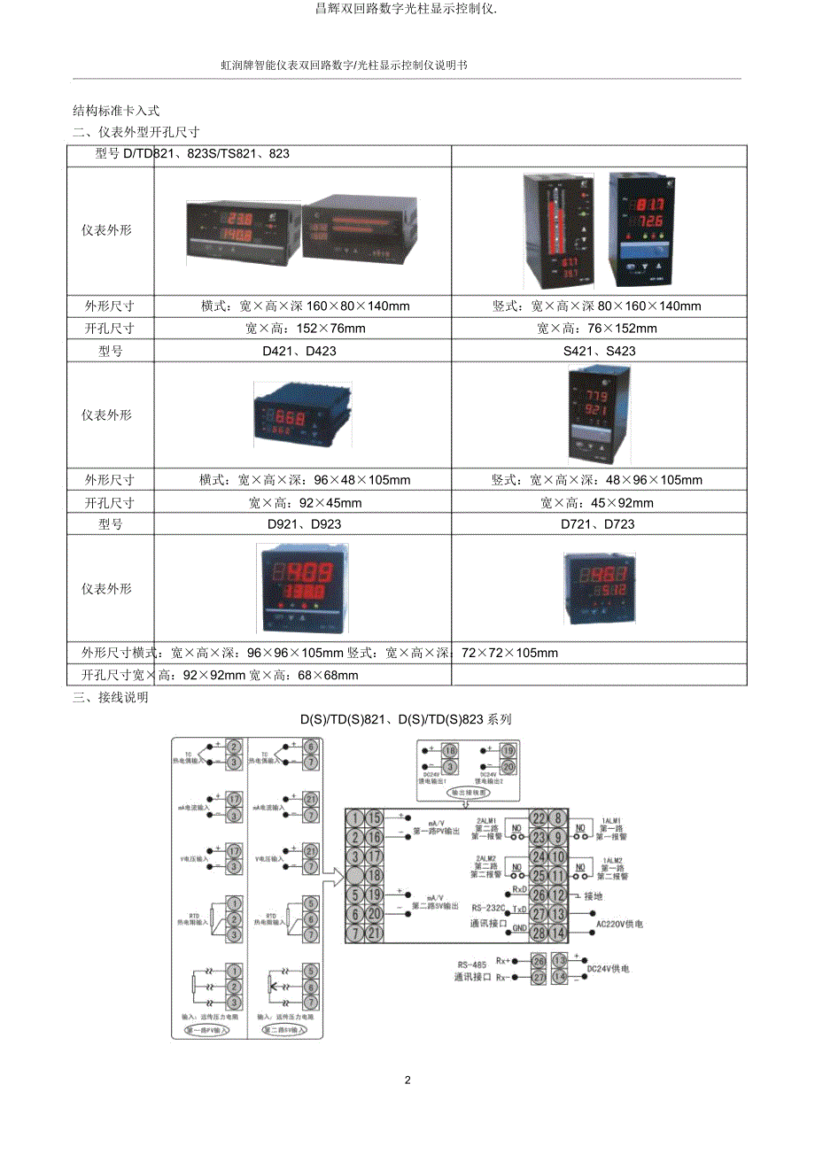 昌辉双回路数字光柱显示控制仪.doc_第3页