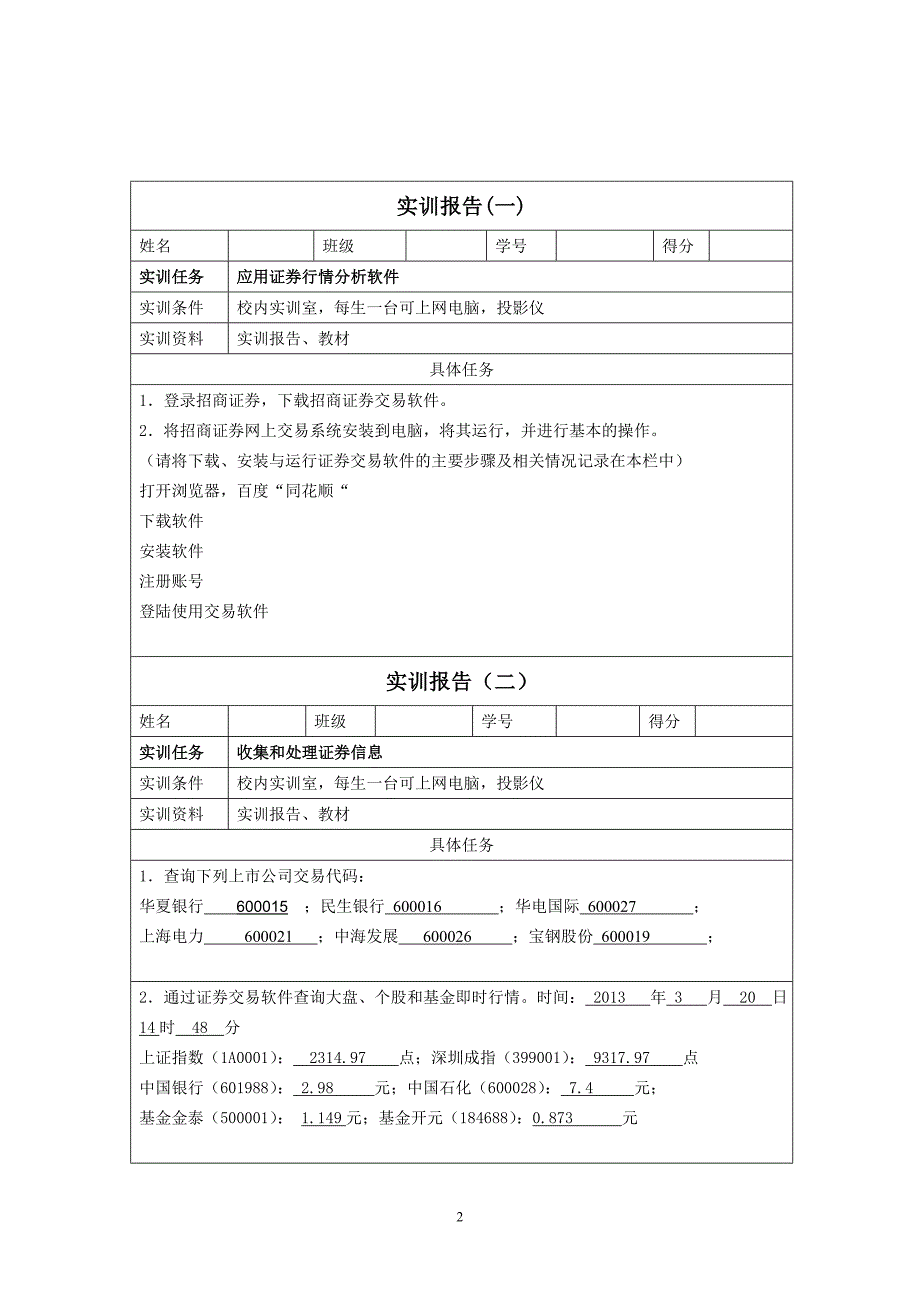 券投资分析实训报告_第2页