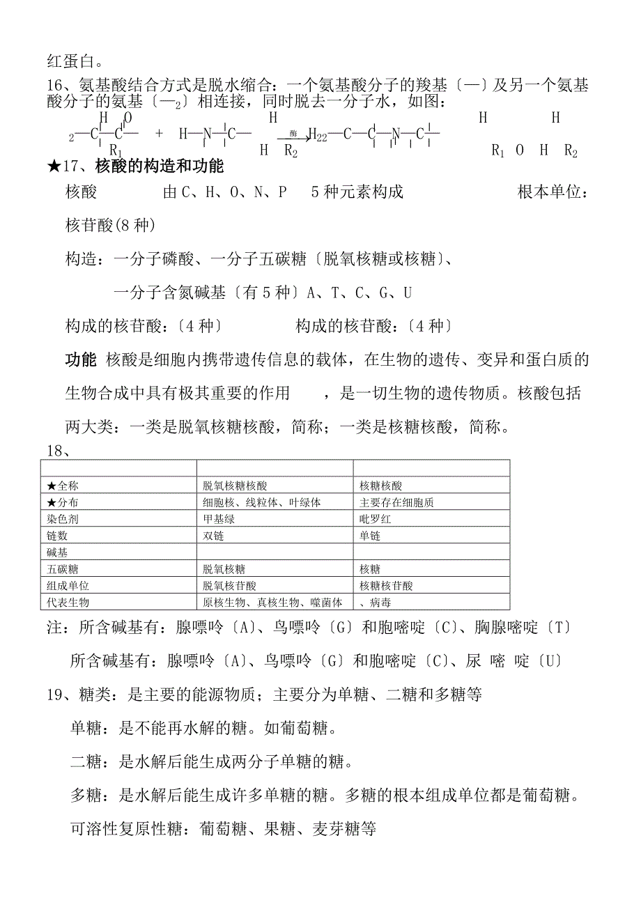 人教版生物必修一知识点汇编_第3页