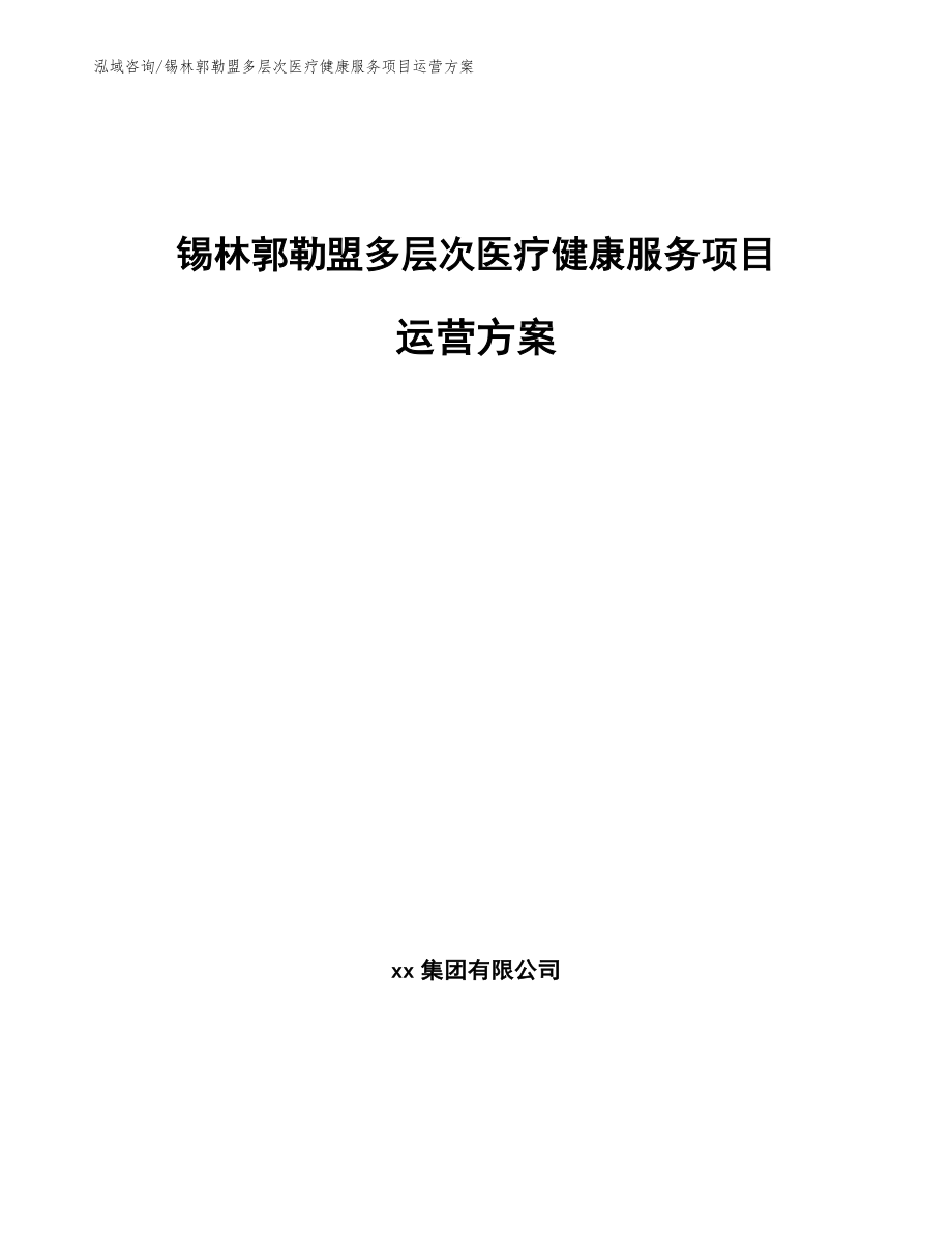 锡林郭勒盟多层次医疗健康服务项目运营方案（参考范文）_第1页