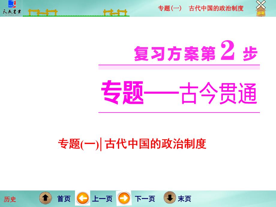 复习方案第2步专题一古代中国的政治制度_第1页