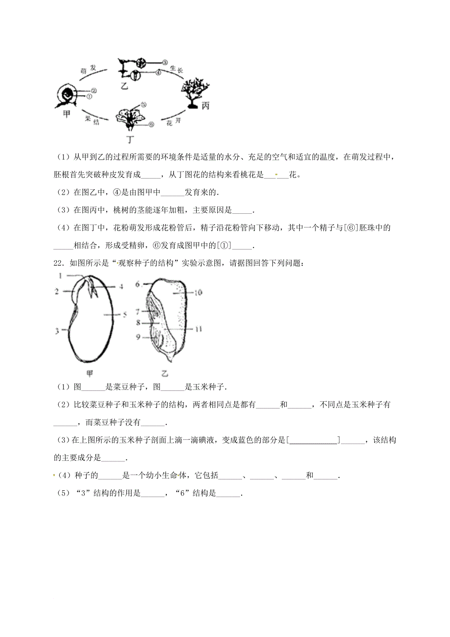 山东省某知名中学八年级生物上学期中节假作业试题无答案 济南版2_第4页