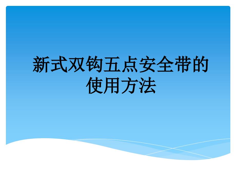 新式双钩五点安全带_第1页