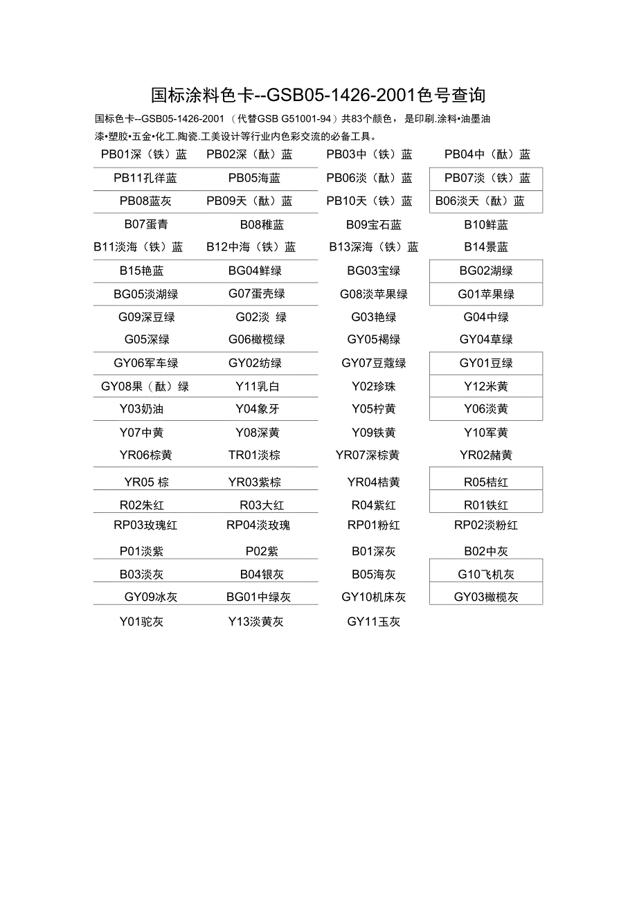 国标涂料色卡_第1页