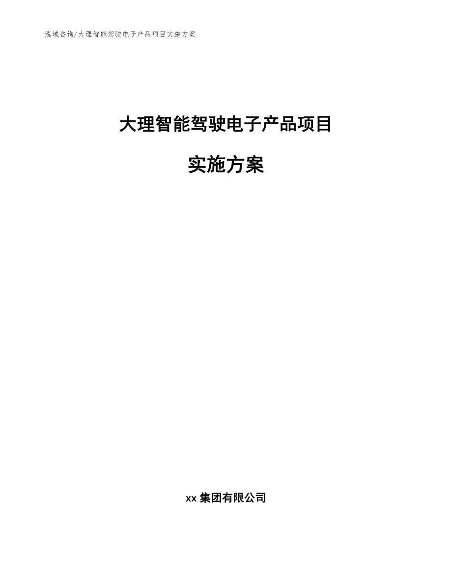 大理智能驾驶电子产品项目实施方案模板范本_第1页