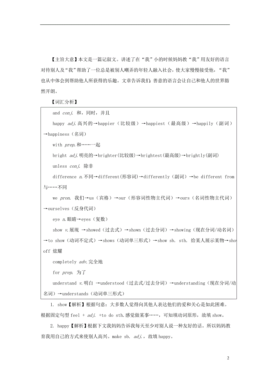 新课标河南省2016中考英语第三部分中招题型研究四词语运用话题1教育故事_第2页