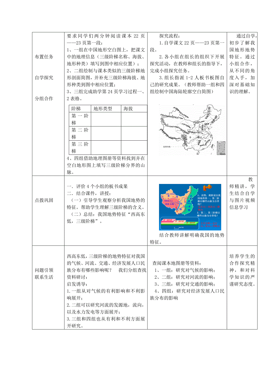 八年级地理上册第2章第1节地形地势特征第1课时教案新版商务星球版新版商务星球版初中八年级上册地理教案_第2页