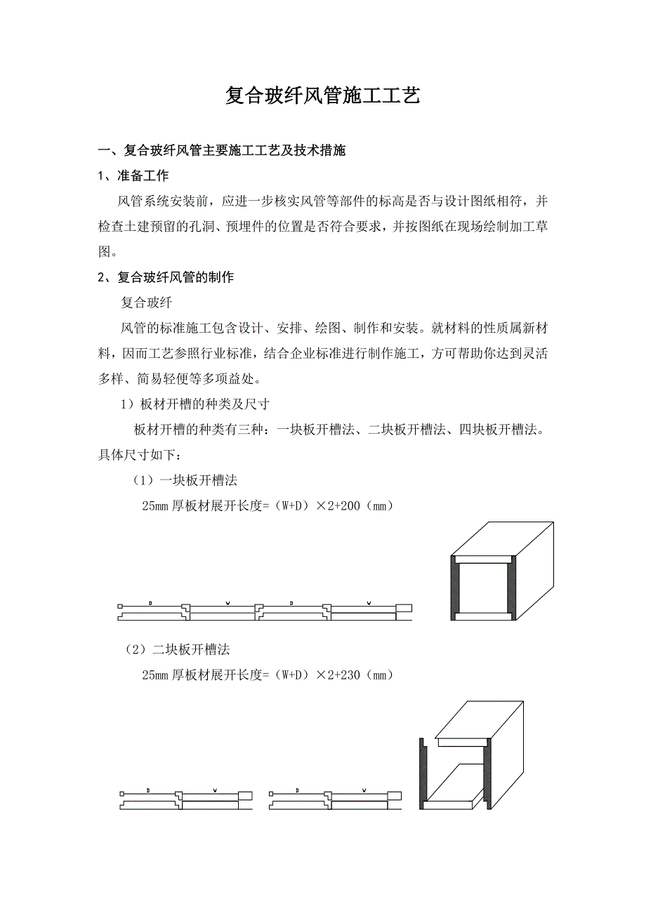 复合玻纤风管施工工艺_第1页