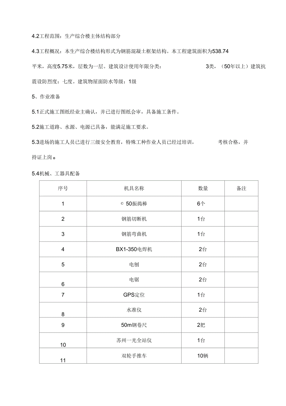 升压站综合楼施工组织方案(DOC 23页)_第4页