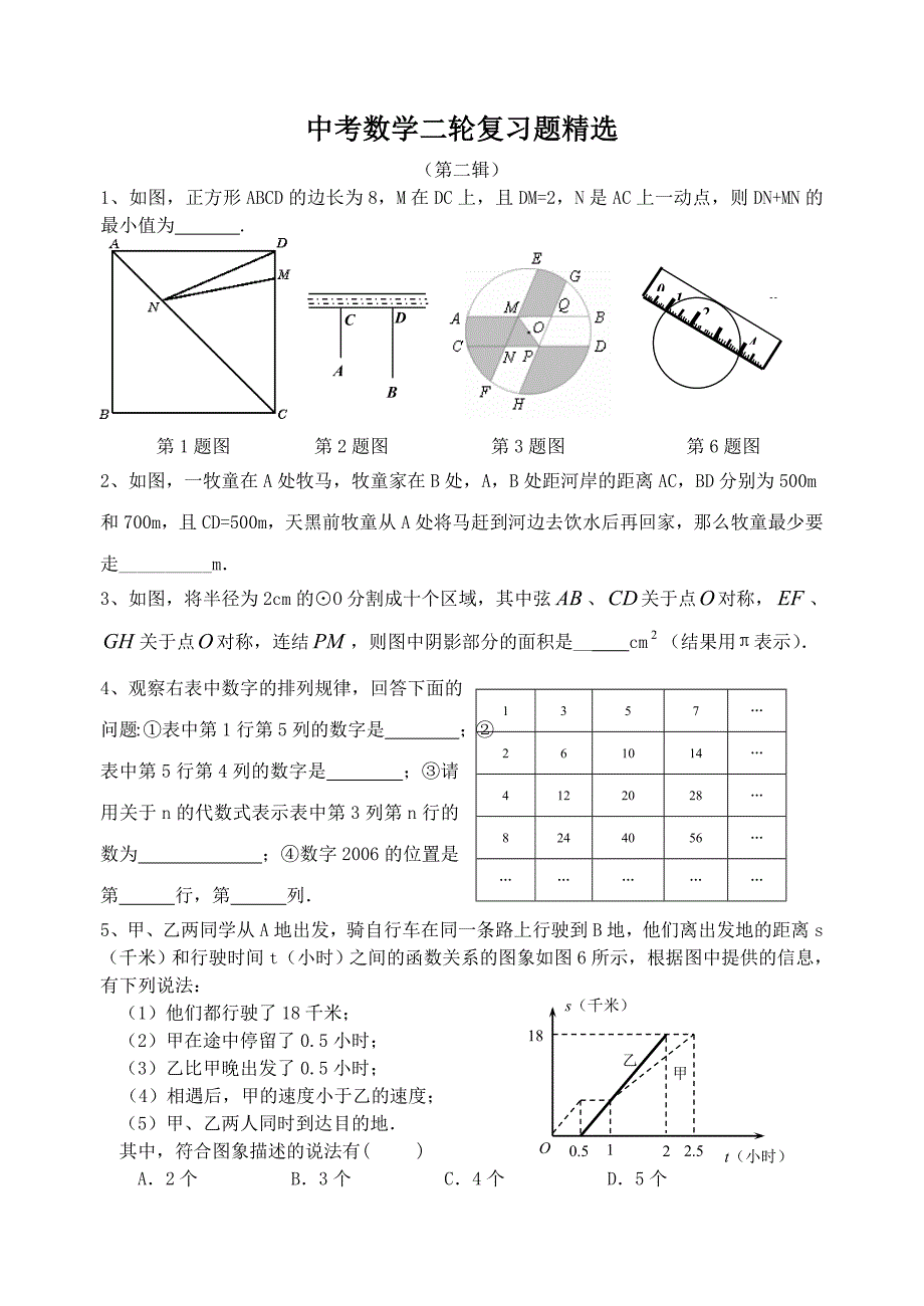 2009中考数学二轮复习题精选（第二辑）_第1页