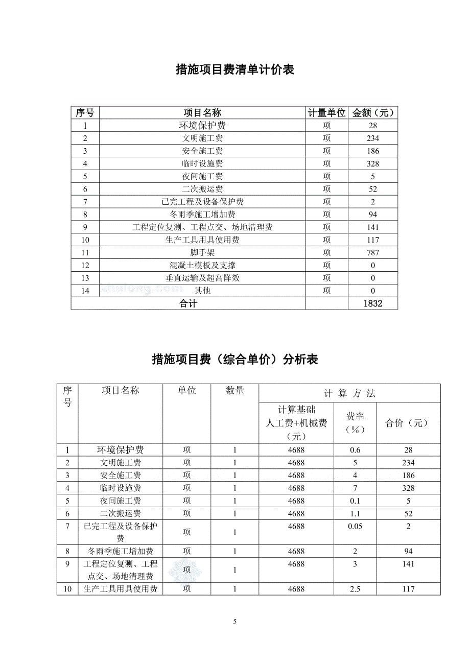 办公楼土建工程量清单计价实例(含钢筋工程量计算).doc_第5页