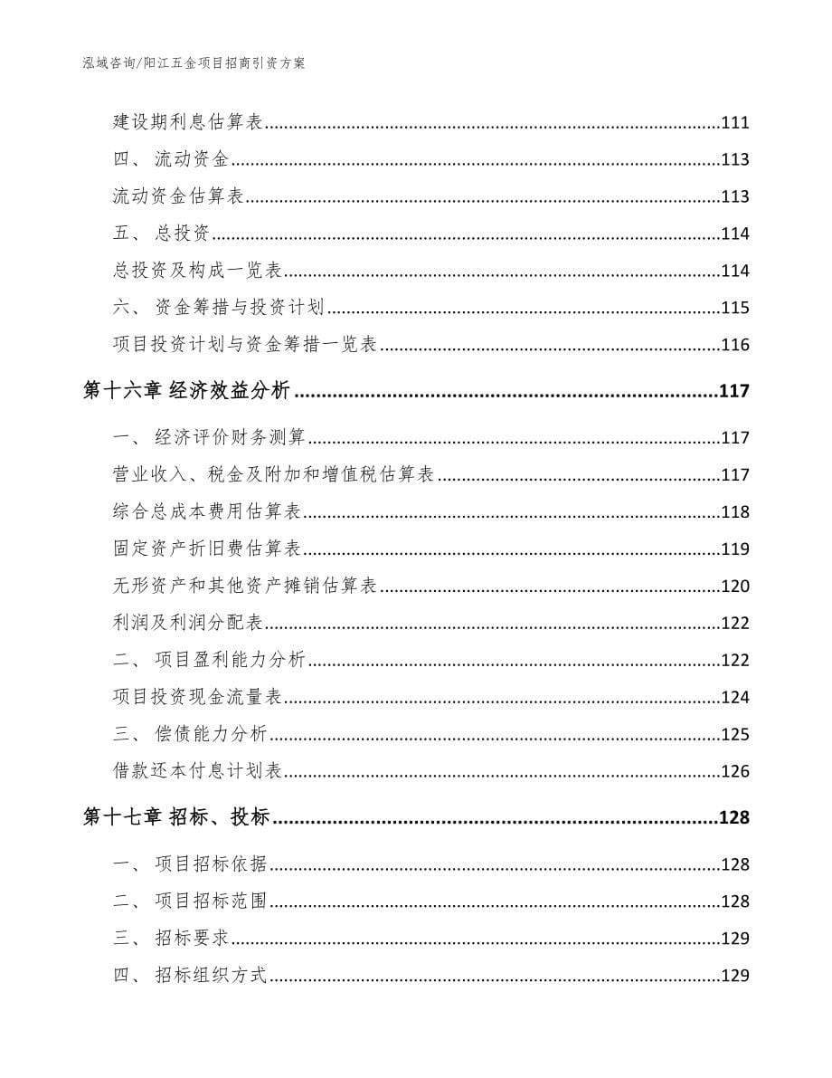 阳江五金项目招商引资方案（模板范本）_第5页