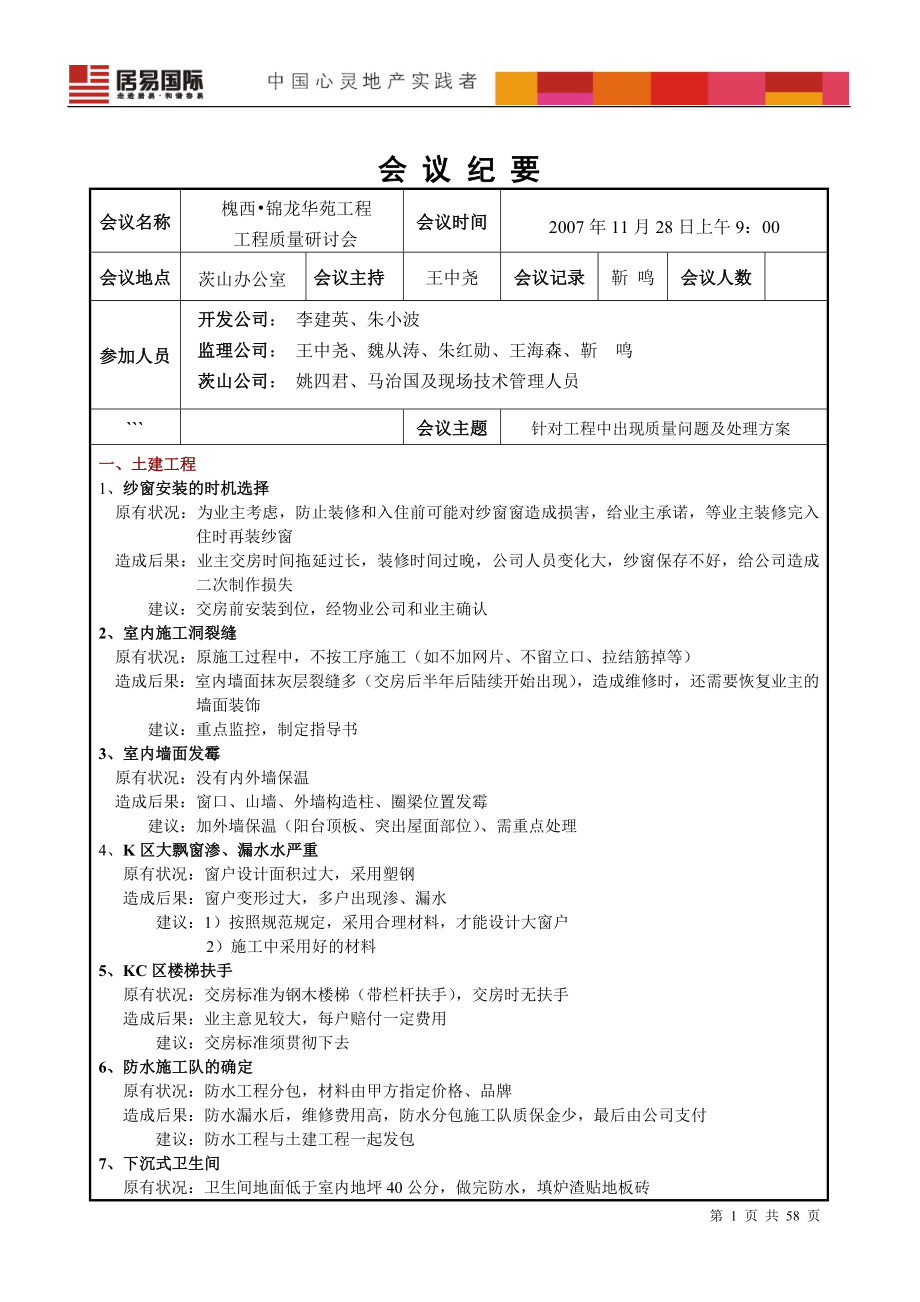 专题讲座资料（2021-2022年）工程质量通病研讨会议纪要11.28_第1页