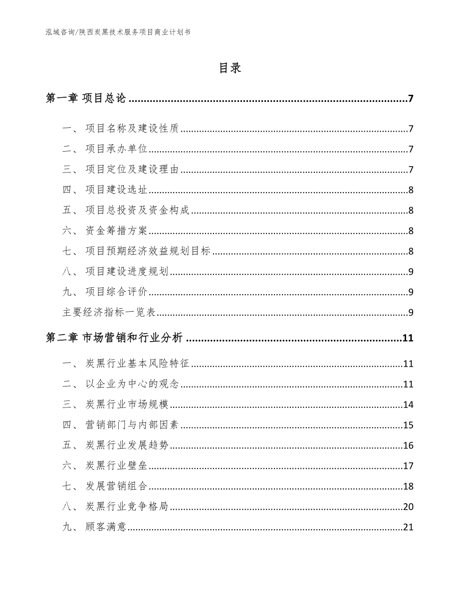 陕西炭黑技术服务项目商业计划书_第2页