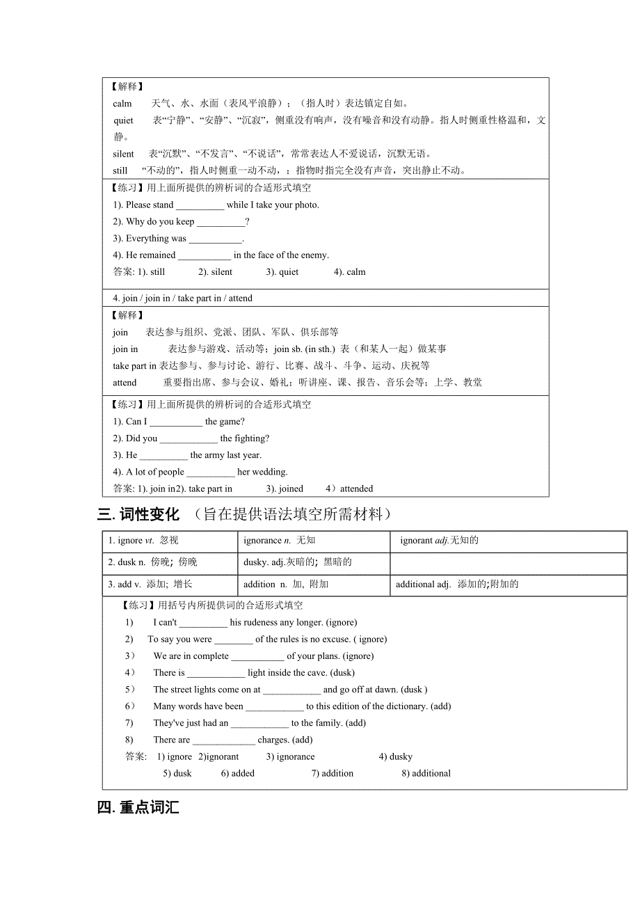 人教版高一英语必修一unit1全面复习_第3页