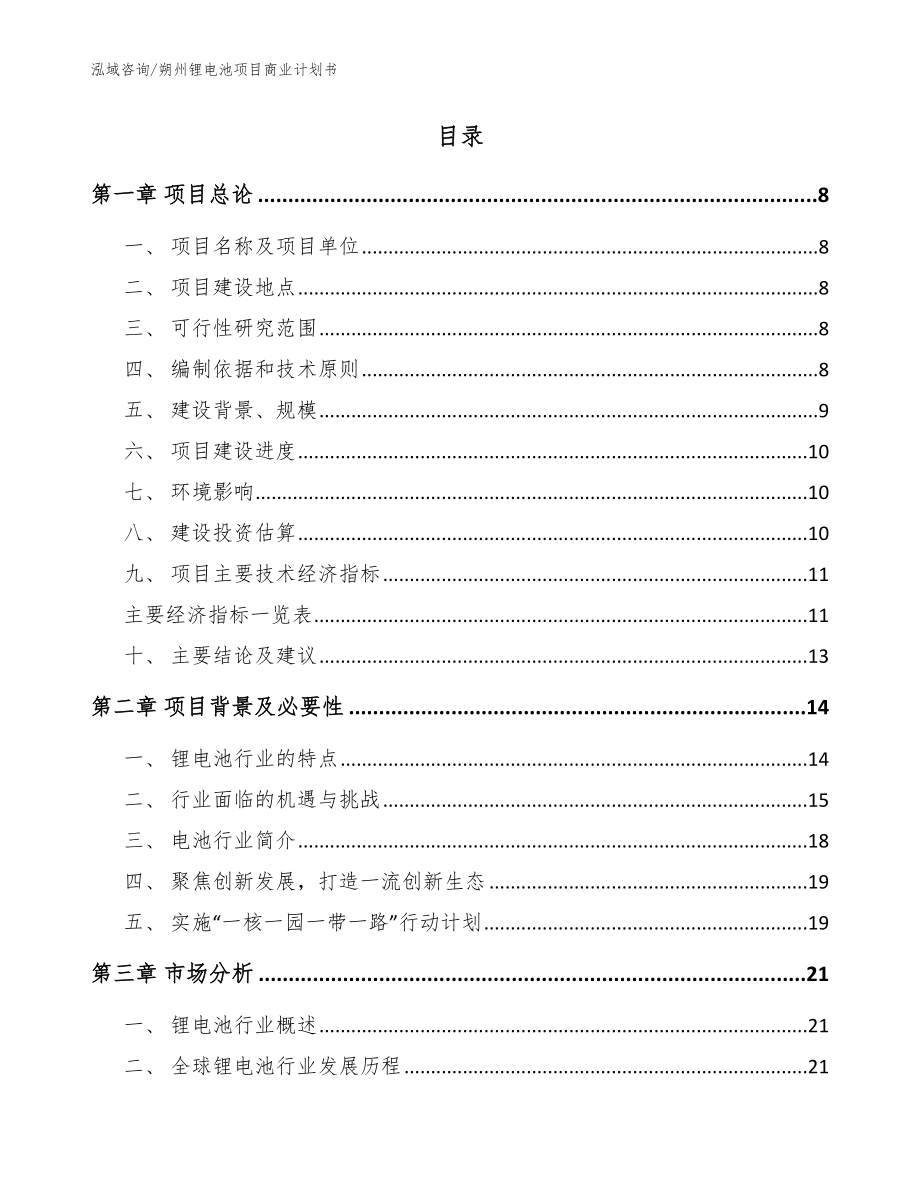 朔州锂电池项目商业计划书（参考模板）_第2页